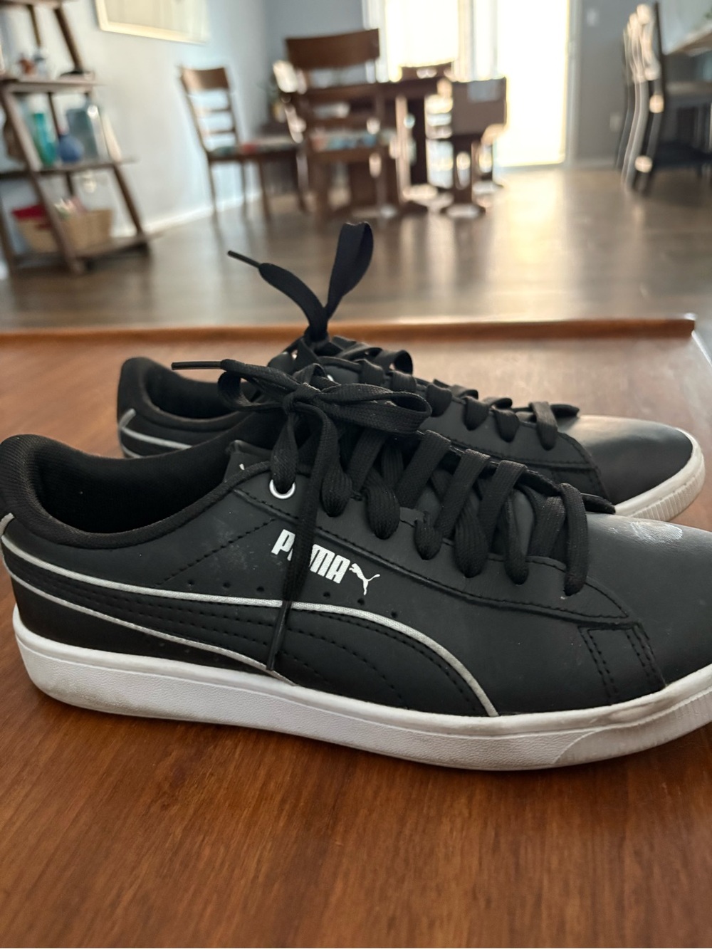 Puma Black and White Low-Top Sneakers